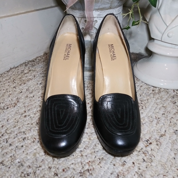 MICHAEL Michael Kors Shoes - Michael Kors Black Platform High Heeled Dark Academia Style Loafer Pumps